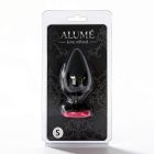 Анальна пробка ALUME, S, силіконова чорна з червоною трояндою, 8 х 2,8 см вид 3