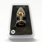 Анальна пробка ALUME, M, металева золотиста з різнокольоровим каменем у формі серця, 8,5х3,3 см вид 7