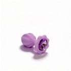 Набор силиконовых анальных рельефных пробок ALUME, S, M, L, с камнем лилового цвета, 3 шт вид 9