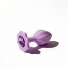 Набор силиконовых анальных рельефных пробок ALUME, S, M, L, с камнем лилового цвета, 3 шт вид 10