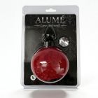 Анальна пробка рельєфна ALUME, S, чорна з червоним пушком і змінним прозорим каменем, 7 х 2,8 см вид 13