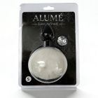 Анальная пробка рельефная ALUME, S, черная с белым пушком и сменным прозрачным камнем, 7 х 2,8 см вид 3