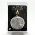 Анальная пробка ALUME, S, металлическая золотистая с серым пушком, 7 х 2,8 см вид 3