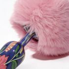 Анальна пробка з візерунком ALUME, S, металева синя з рожевим пушком, 7 х 2,8 см вид 9