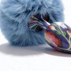 Анальна пробка з візерунком ALUME, S, металева синя з блакитним пушком, 7 х 2,8 см вид 10