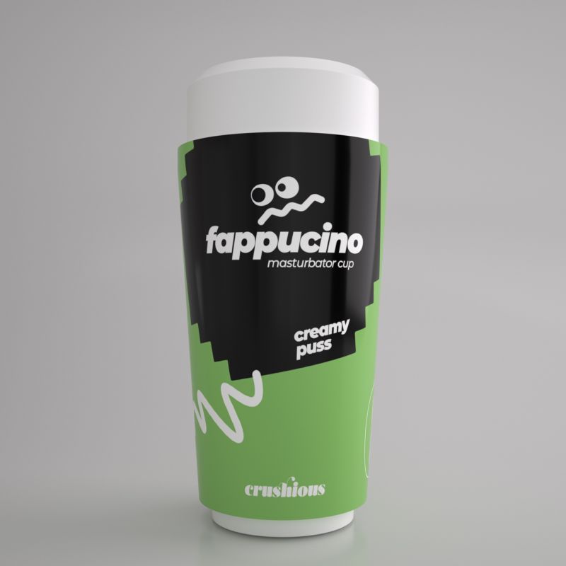 Портативний мастурбатор вагіна CRUSHIOUS FAPPUCINO у вигляді стаканчика кави, з кришкою вид 3