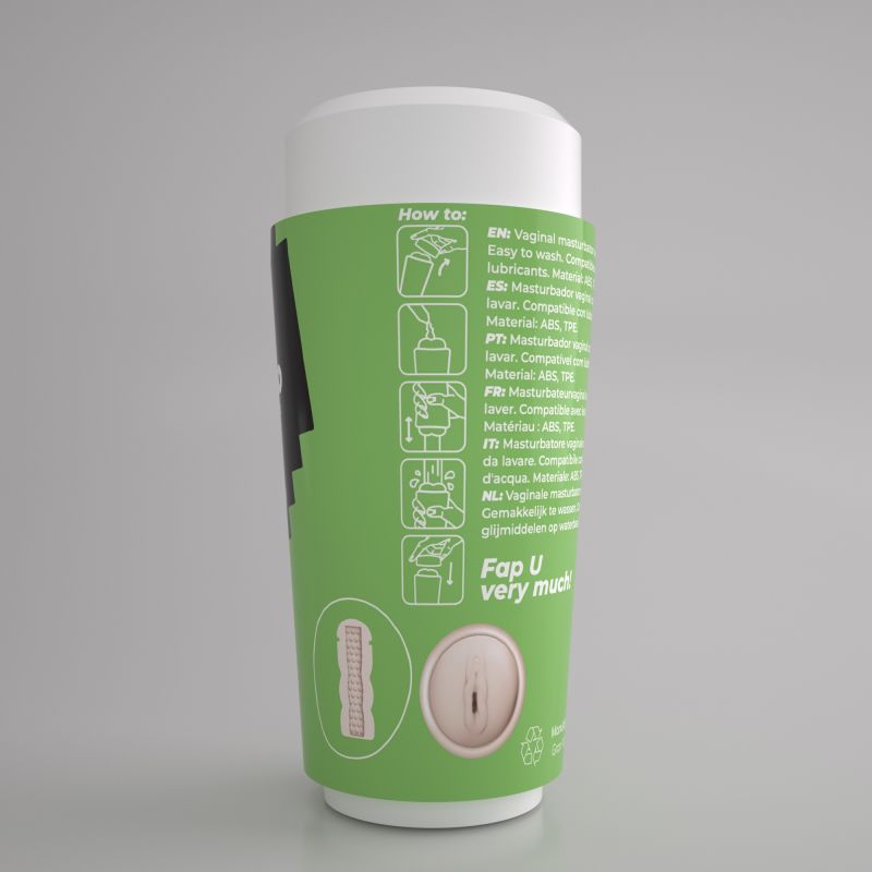 Портативний мастурбатор вагіна CRUSHIOUS FAPPUCINO у вигляді стаканчика кави, з кришкою вид 5