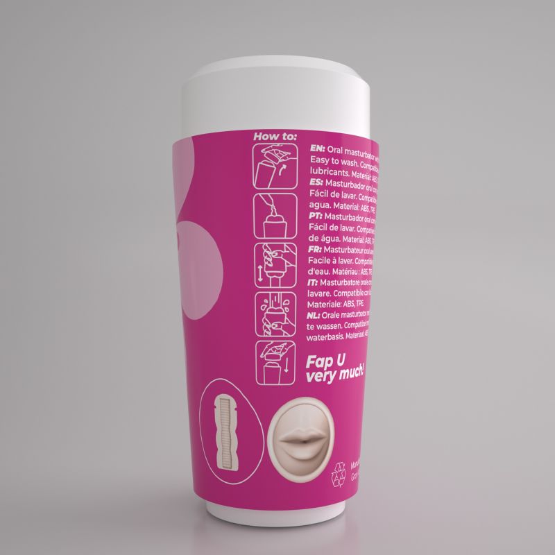 Портативный мастурбатор рот CRUSHIOUS FAPPUCINO в виде стаканчика кофе, с крышкой вид 5