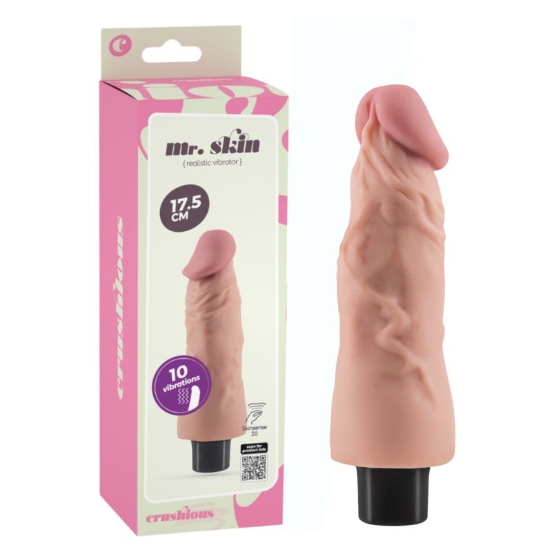 Вібратор реалістичний CRUSHIOUS Mr. Skin, 10 режимів, бежевий, 17,5 х 4 см вид 2