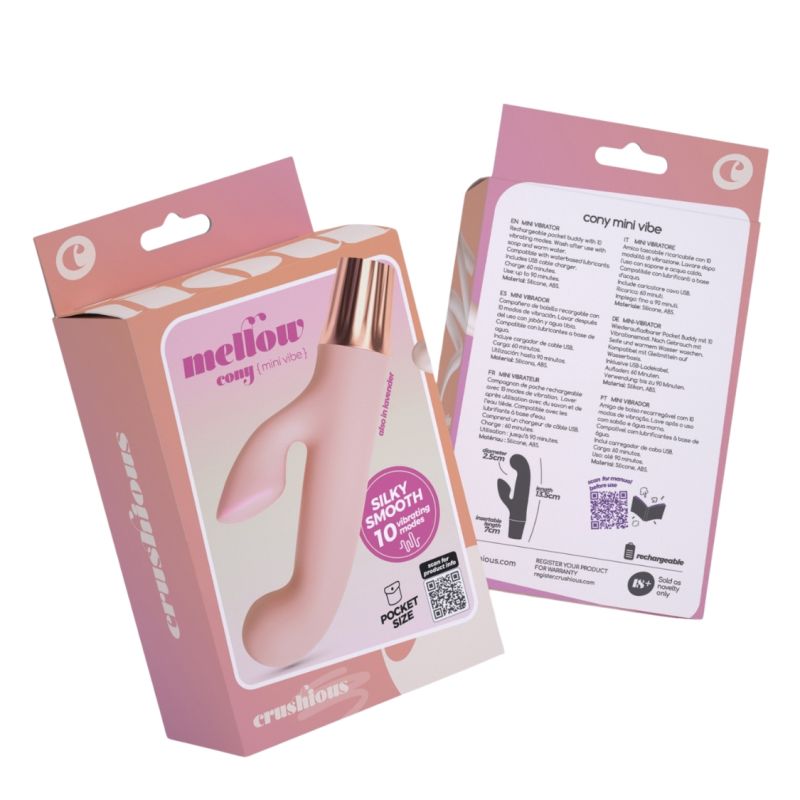 Вибратор-кролик CRUSHIOUS Mellow Cony, розовый, 13,5 х 2,5 см вид 3