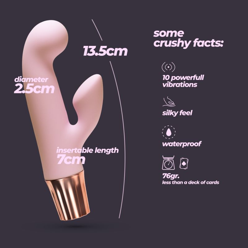 Вибратор-кролик CRUSHIOUS Mellow Cony, розовый, 13,5 х 2,5 см вид 12