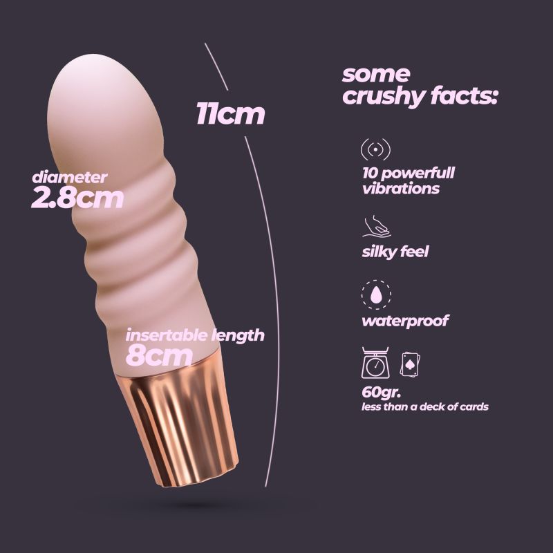 Міні-вібратор CRUSHIOUS Mellow Bubbles, рожевий, 11 х 2,8 см вид 5