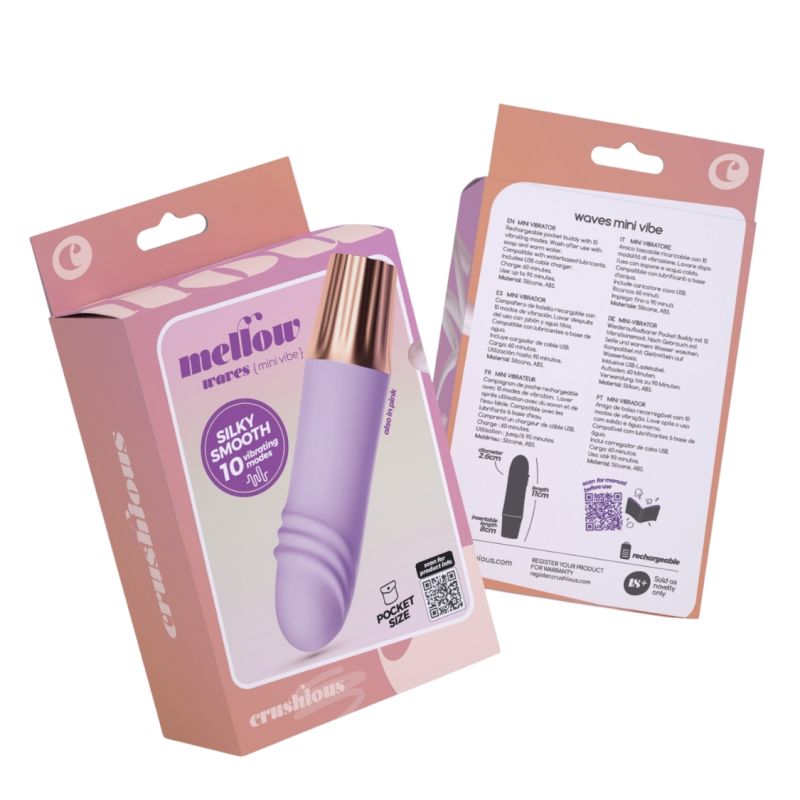 Міні-вібратор CRUSHIOUS Mellow Waves, лавандовий, 11 х 2,6 см вид 3