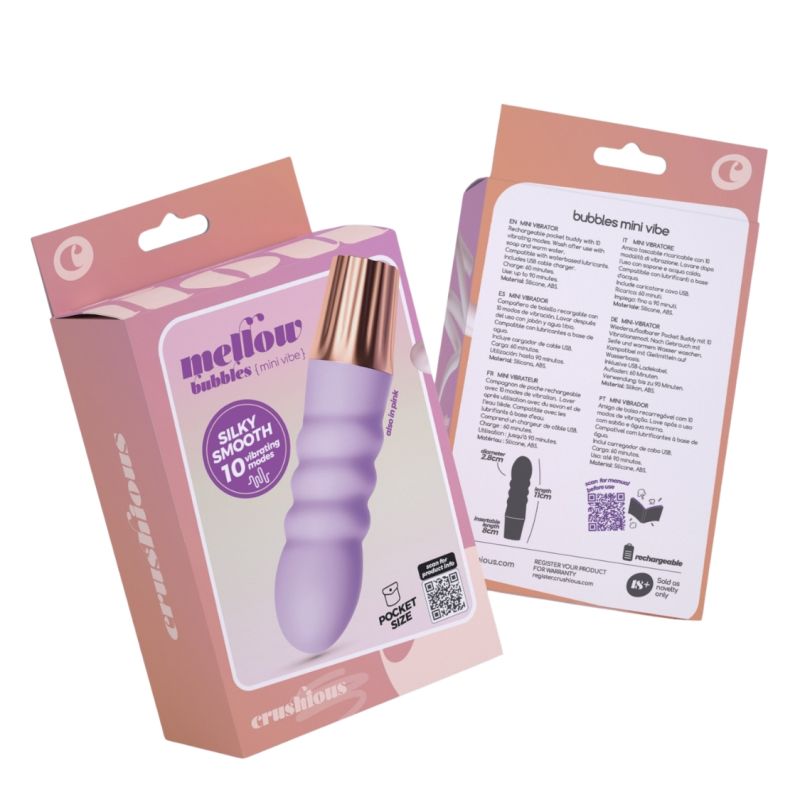 Міні-вібратор CRUSHIOUS Mellow Bubbles, лавандовий, 11 х 2,8 см вид 3