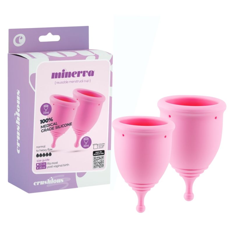 Набор менструальных чаш CRUSHIOUS Minerva, S и L, с чехлом вид 2