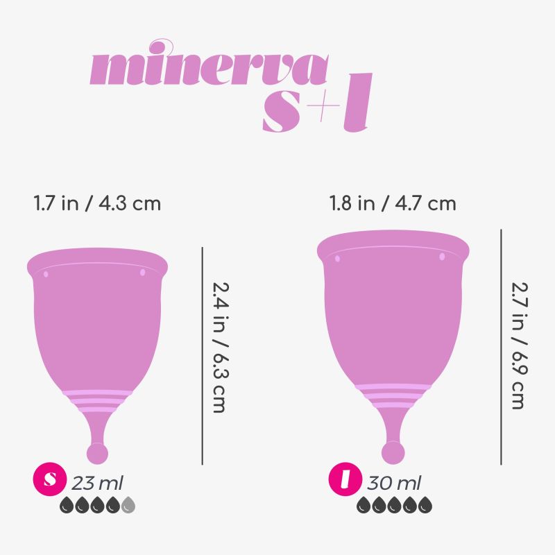 Набор менструальных чаш CRUSHIOUS Minerva, S и L, с чехлом вид 13