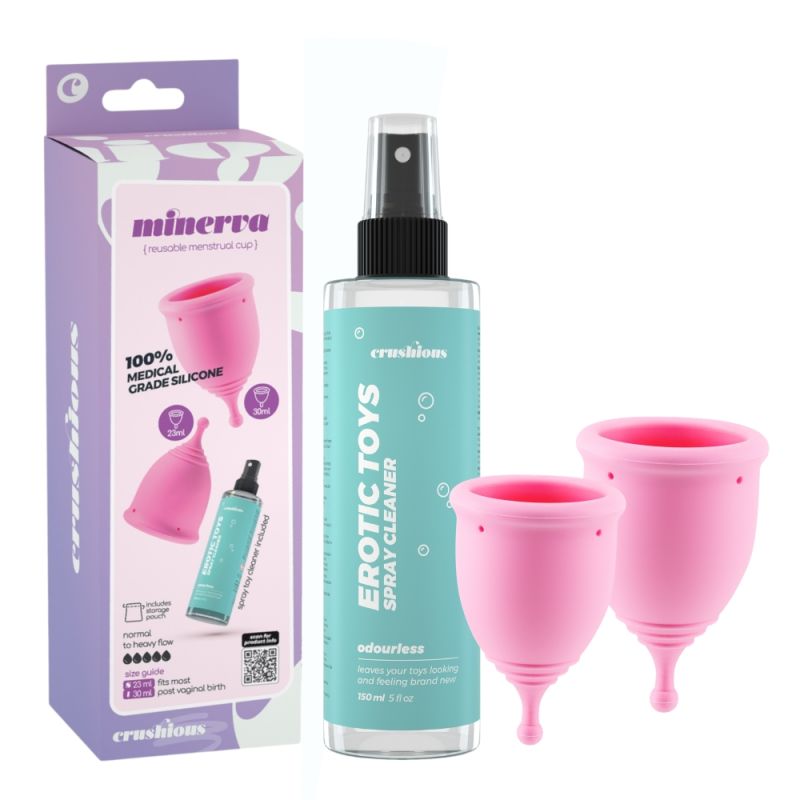 Набор менструальных чаш CRUSHIOUS Minerva, S и L, с чехлом и очистителем игрушек, 150 мл вид 2