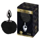 Анальная пробка Alive Anal Pleasure L с черным мехом, серебристая, 9 х 4 см вид 2