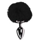 Анальная пробка Alive Anal Pleasure L с черным мехом, серебристая, 9 х 4 см вид 3