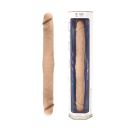 Фалоимитатор двусторонний SilexD двойной плотности, бежевый, 38,5 х 3,9 см