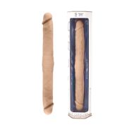 Фалоимитатор двусторонний SilexD двойной плотности, бежевый, 38,5 х 3,9 см