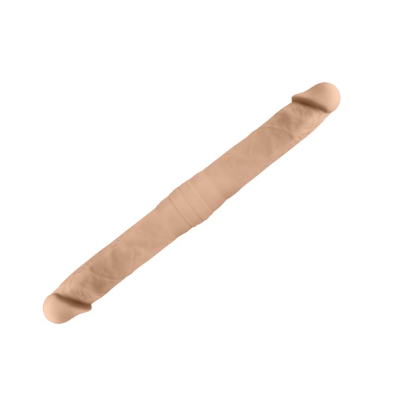 Фалоимитатор двусторонний SilexD двойной плотности, бежевый, 38,5 х 3,9 см вид 4