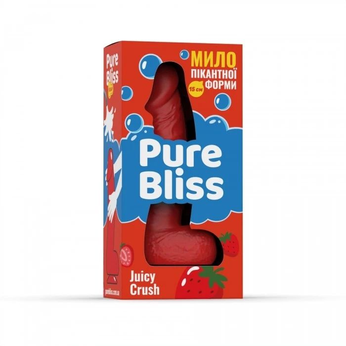 Мило у формі пеніса Pure Bliss Juicy Crush з ароматом ягід, червоне, 15 см вид 8