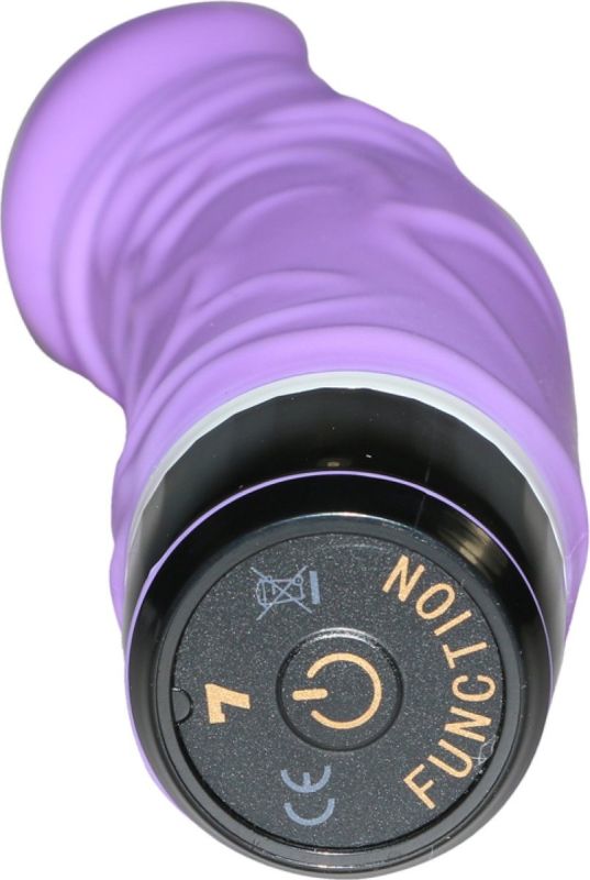 Класичний вібромасажер реалістичний на батарейках DreamToys VIBES OF LOVE, фіолетовий вид 5