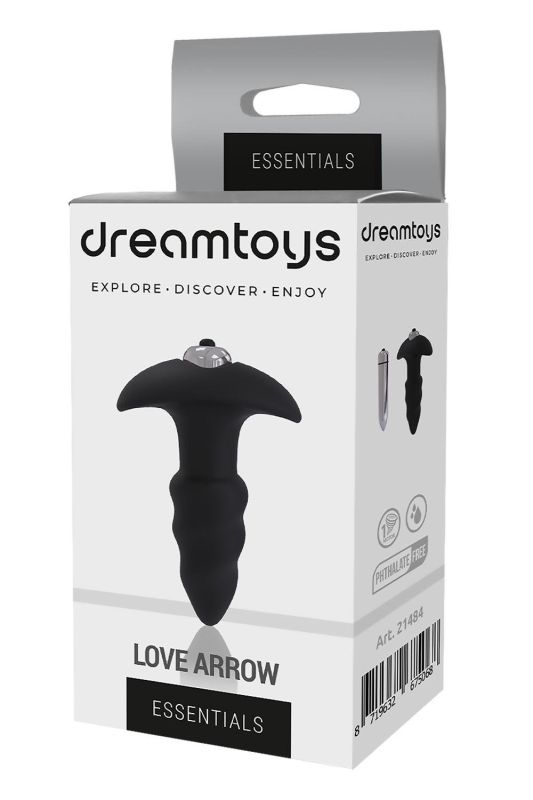 Анальная пробка с вибропулей Dream Тoys Еssentials черная вид 6