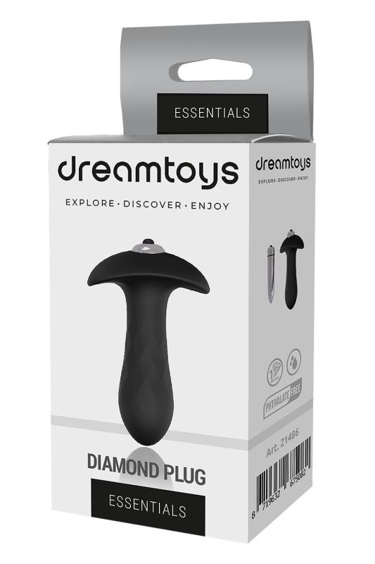 Анальная пробка с вибропулей Dream Тoys Еssentials черная вид 2