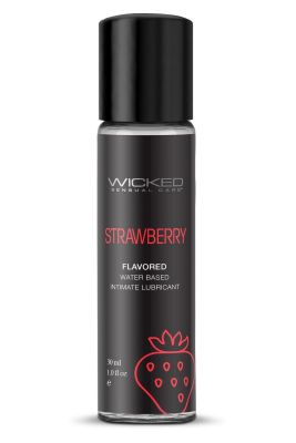 Їстівний лубрикант на водній основі WICKED AQUA STRAWBERRY зі смаком полуниці, 30 мл