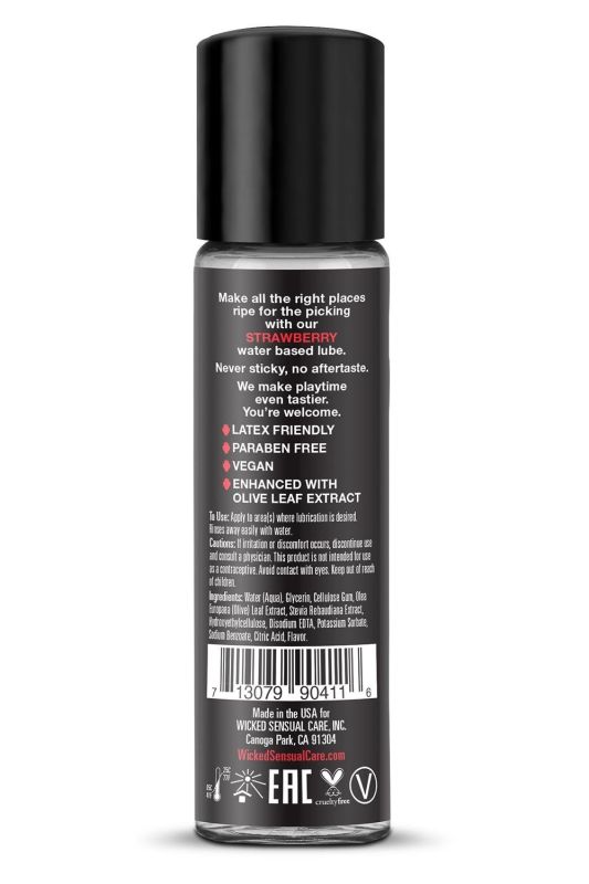 Съедобный лубрикант на водной основе WICKED AQUA STRAWBERRY со вкусом клубники, 30 мл вид 3
