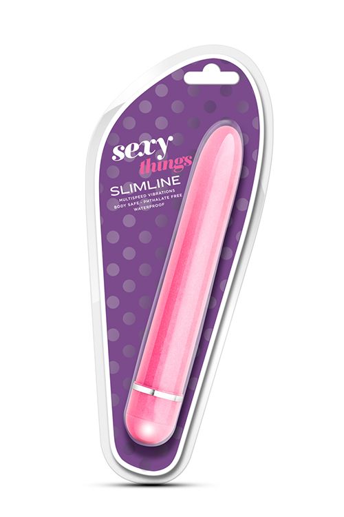 Вибромассажер классический Blush Sexy Things Slimline Vibe многоскоростной, розовый вид 3