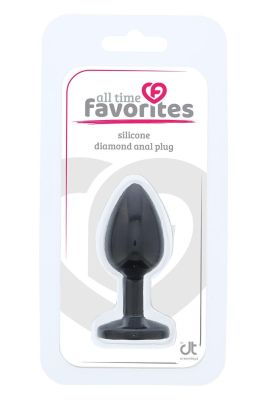 Анальна пробка Dream Toys All Time Favorites чорна з фіолетовим каменем