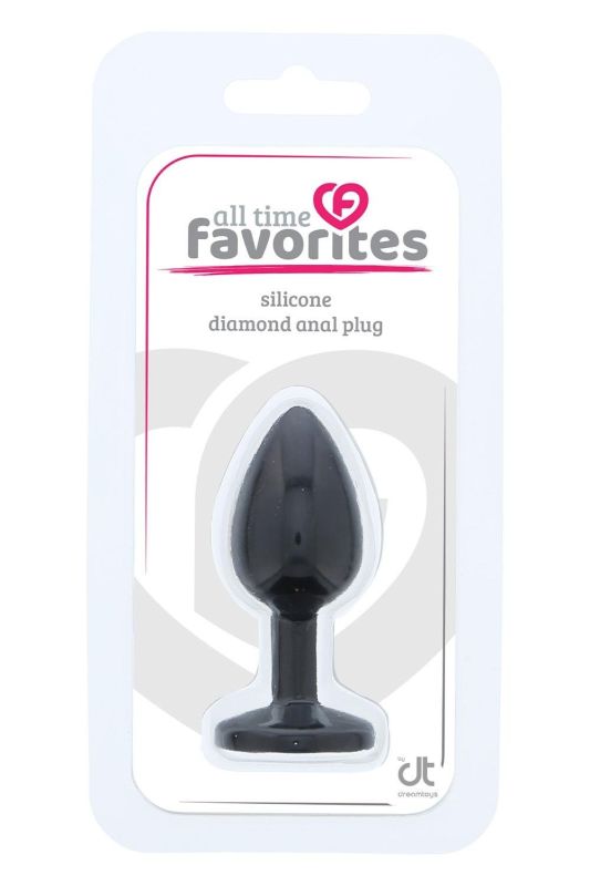 Анальна пробка Dream Toys All Time Favorites чорна з фіолетовим каменем вид 2