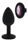 Анальна пробка Dream Toys All Time Favorites чорна з фіолетовим каменем вид 3
