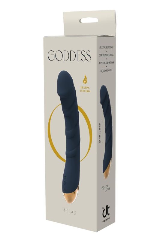 Вібратор з функцією нагріву та рельєфом Dream Тoys Goddess Collection Atlas синій вид 2