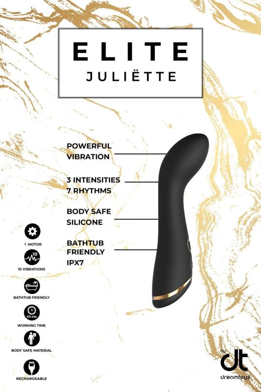 Вібромасажер для точки G Dream Toys Elite Juliette чорний вид 6