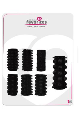Насадки на пенис DreamToys All Time Favorites, набор, черного цвета