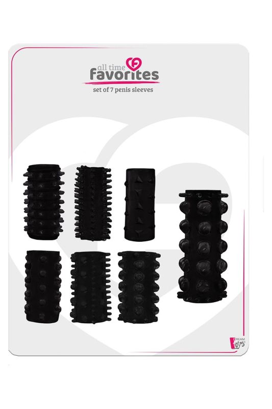 Насадки на пеніс DreamToys All Time Favorites, набір, чорного кольору вид 2
