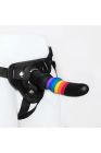 Страпон женский радужный COLOURFUL LOVE STRAP ON SOLID DILDO вид 5