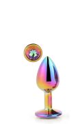 Dt21781 Райдужна анальна пробка GLEAMING LOVE MULTICOLOUR PLUG SMALL