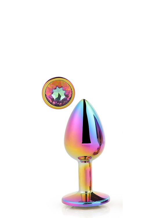 Dt21781 Райдужна анальна пробка GLEAMING LOVE MULTICOLOUR PLUG SMALL вид 2