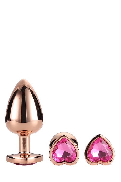 Dt21792 набір анальних пробок GLEAMING LOVE ROSE GOLD PLUG SET вид 2