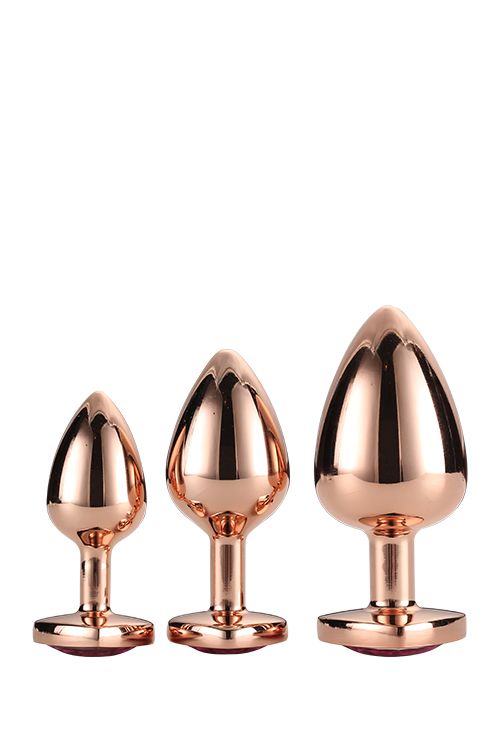 Набор анальных пробок GLEAMING LOVE ROSE GOLD PLUG SET вид 4