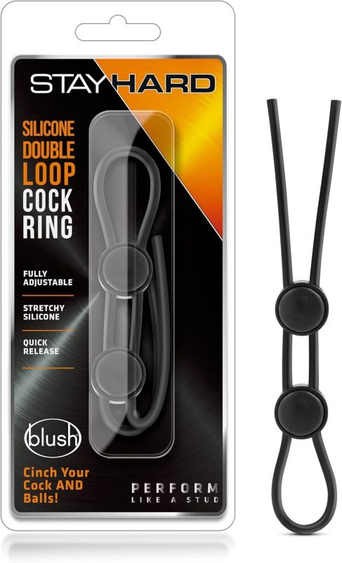 Силіконова петля-лассо Blush Stay Hard з подвійним еластичним кільцем та кулькою, чорна вид 2