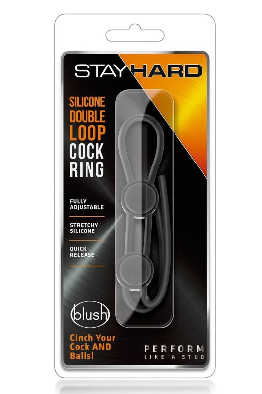 Силіконова петля-лассо Blush Stay Hard з подвійним еластичним кільцем та кулькою, чорна вид 7