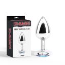 Анальна пробка Chisa HI-BASIC з блакитним каменем у вигляді серця