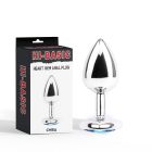 Анальна пробка Chisa HI-BASIC з блакитним каменем у вигляді серця вид 2