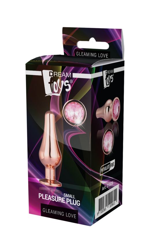 DT21826 анальна пробка конічної форми Dream Toys GLEAMING LOVE ROSE GOLD PLEASURE PLUG S вид 3